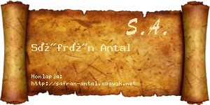 Sáfrán Antal névjegykártya